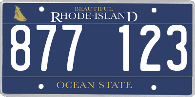 RI license plate 877123
