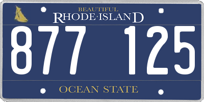RI license plate 877125