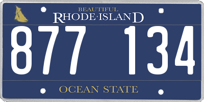RI license plate 877134