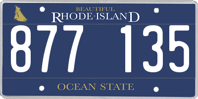 RI license plate 877135