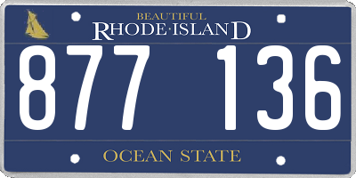 RI license plate 877136