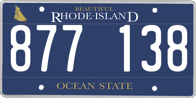 RI license plate 877138