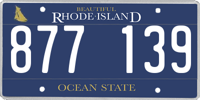 RI license plate 877139