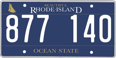 RI license plate 877140