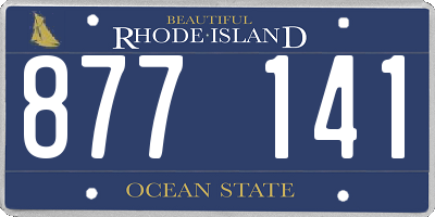 RI license plate 877141
