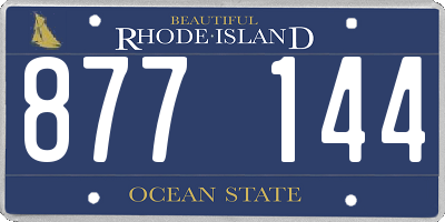 RI license plate 877144