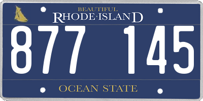 RI license plate 877145