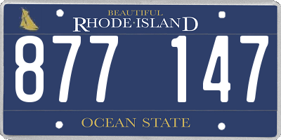 RI license plate 877147