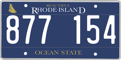 RI license plate 877154