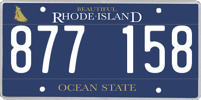 RI license plate 877158