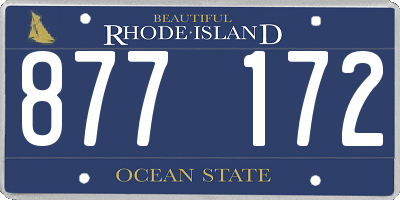 RI license plate 877172