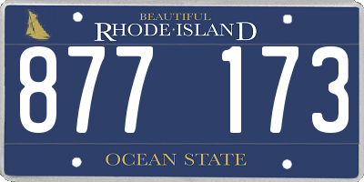 RI license plate 877173