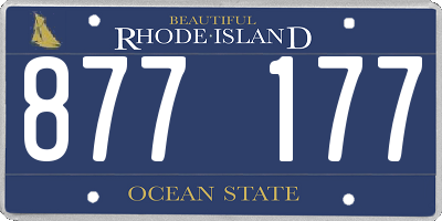 RI license plate 877177