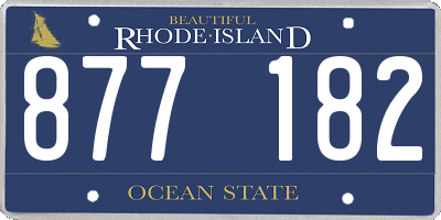 RI license plate 877182