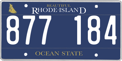 RI license plate 877184