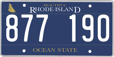 RI license plate 877190