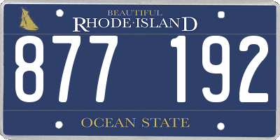 RI license plate 877192