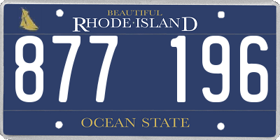RI license plate 877196