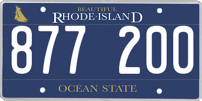 RI license plate 877200