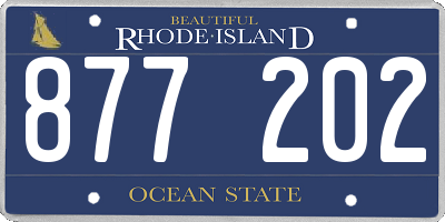 RI license plate 877202