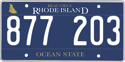 RI license plate 877203