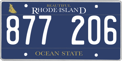 RI license plate 877206