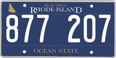 RI license plate 877207