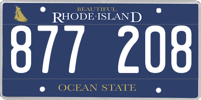 RI license plate 877208