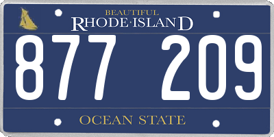 RI license plate 877209