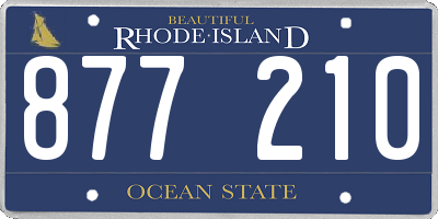 RI license plate 877210
