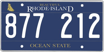 RI license plate 877212