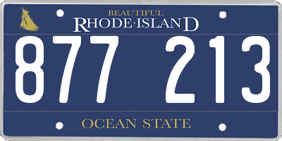 RI license plate 877213