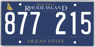 RI license plate 877215