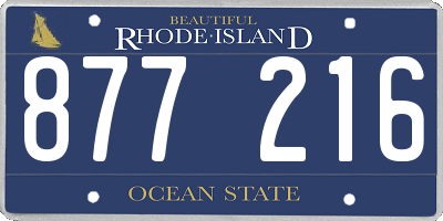RI license plate 877216