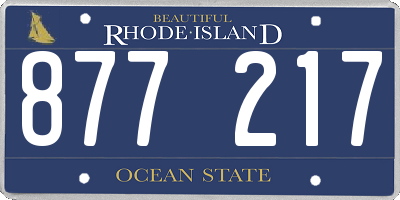 RI license plate 877217