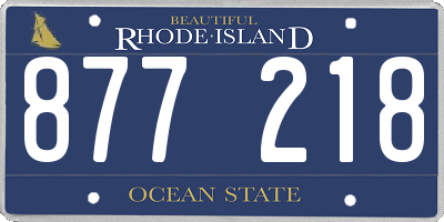 RI license plate 877218