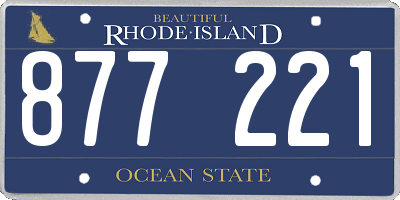 RI license plate 877221