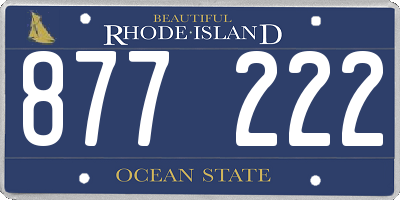 RI license plate 877222