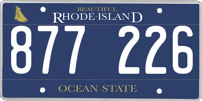 RI license plate 877226