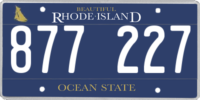 RI license plate 877227