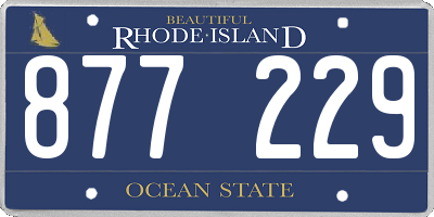 RI license plate 877229