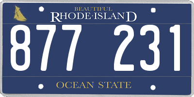 RI license plate 877231
