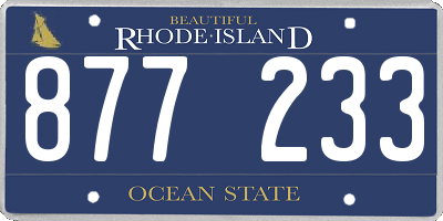 RI license plate 877233