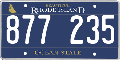 RI license plate 877235