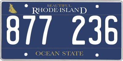 RI license plate 877236