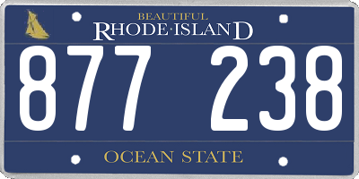 RI license plate 877238
