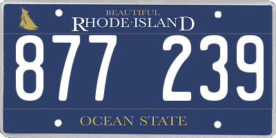 RI license plate 877239