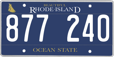 RI license plate 877240