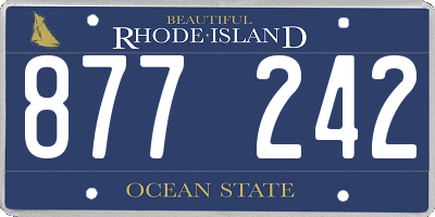 RI license plate 877242