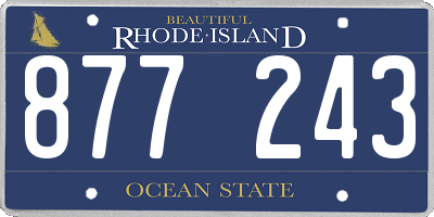RI license plate 877243